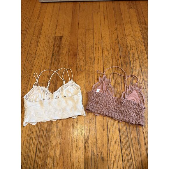 Free People FP One Bralette Womens XS Small White Mauve Adella Lace Lot of 2 - Picture 8 of 8
